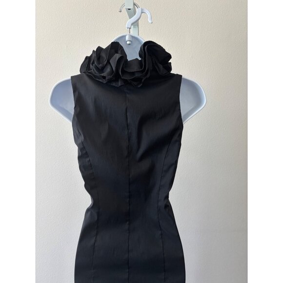 Xscape Dress 6 Ruffles BodyCon Little Black Dress Coquette Romantic Femme Fatale - Picture 11 of 16